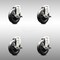Service Caster 5 Inch 316SS Hard Rubber Wheel Swivel Bolt Hole Caster Set with Brake SCC SCC-SS316BH20S514-HRS-TLB-4 - alternate 1